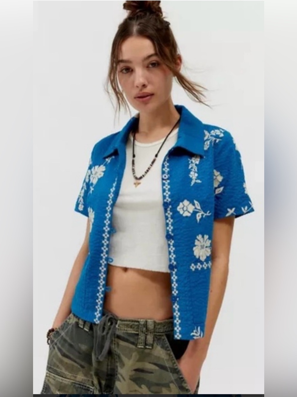 BDG by Urban Outfitters embroidered cabana shirt. NWOT
